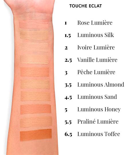 ysl touche eclat colour guide